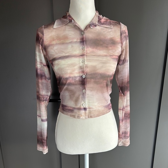 MOTEL ROCKS KELLY SHIRT ABSTRACT ANIMAL PRINT XS - Picture 1 of 4